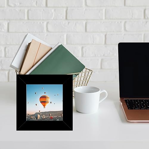 Miniatura 7 de Marco de fotos de 3 x 3 pulgadas, color negro para mesa, marco de fotos cuadrado de 3 x 3 con plexiglás inastillable, marco de póster resistente