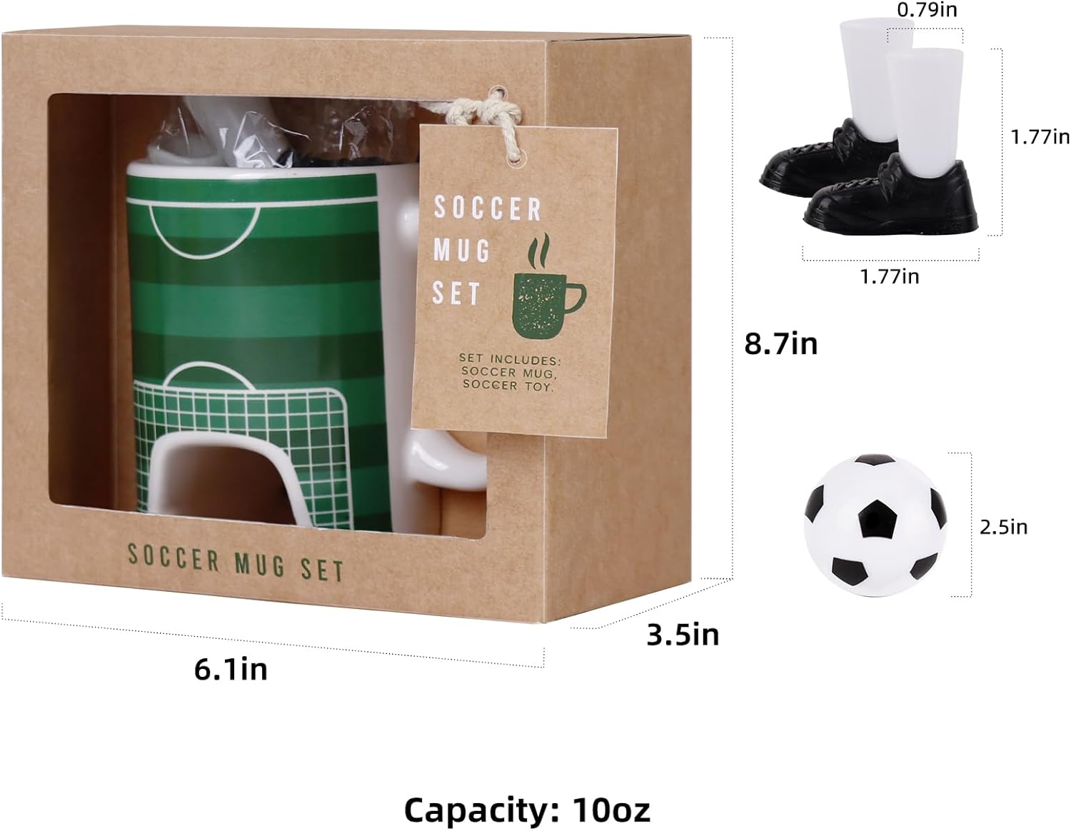 Soccer Mug Set Novelty Coffee Mug Gift for Man Include Finger Boot, Mini Ball,Funny Coffee Mug Soccer Mug Set for Corporate Gifts - Image 5