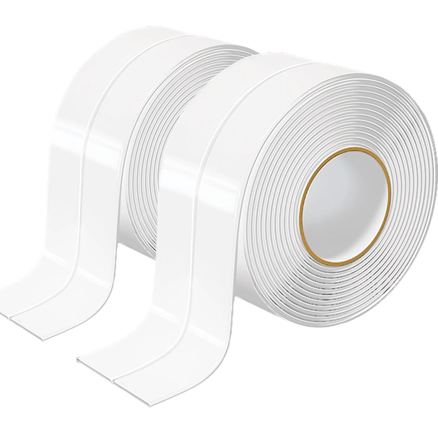 Humyu Bath Sealant Strip Self Adhesive White, Bath Edge Sealing Strip Waterproof Caulk Strip Anti-mold 38mmx3.2m with Adhesive Aid for Bathrooms, Toilets, Kitchens and Wall Corners (2 Rolls)