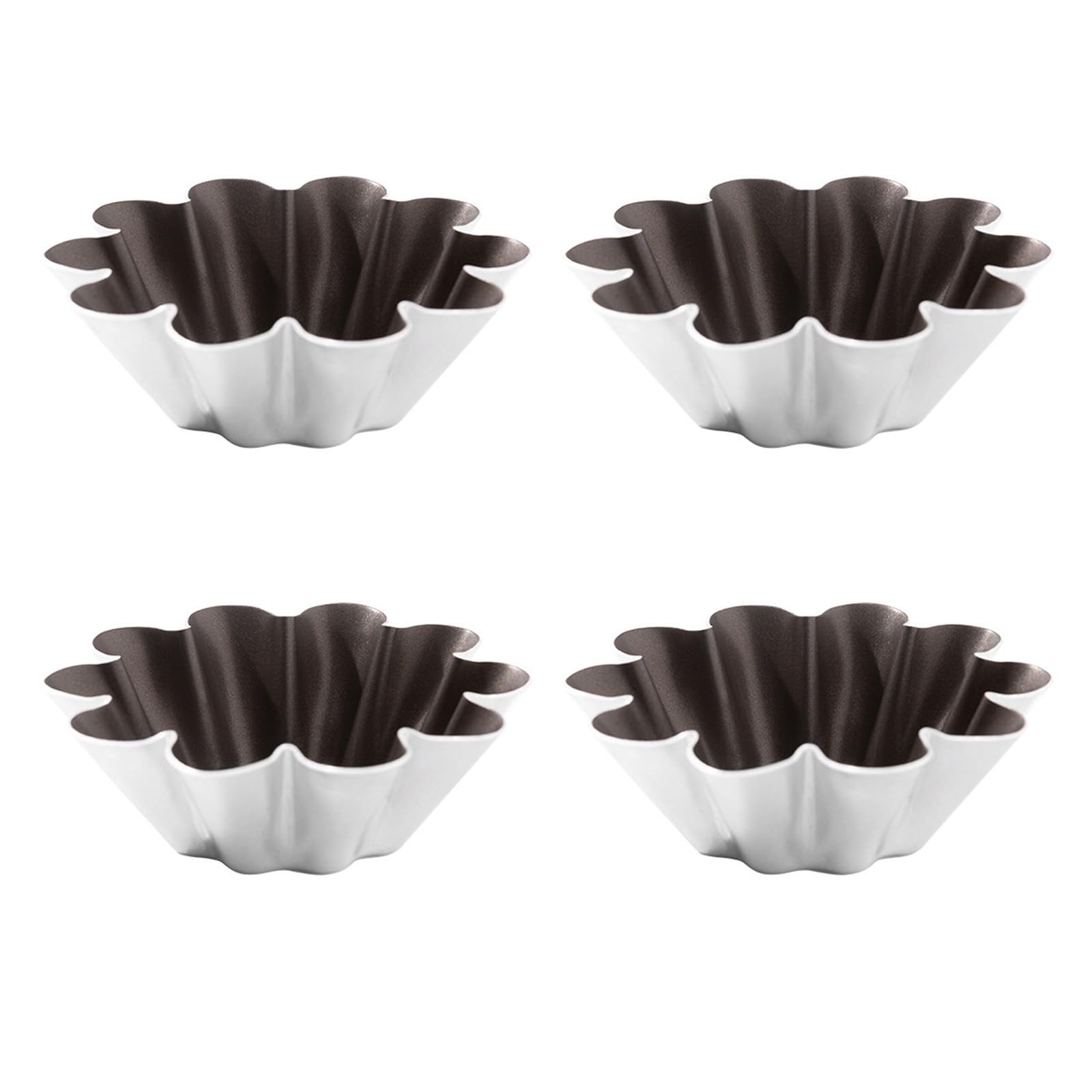 MICFENY 4Pcs Eggs Aluminium Small Pans Small Cupcake Cake Muffins Cookie Bakings Cups for Bakings