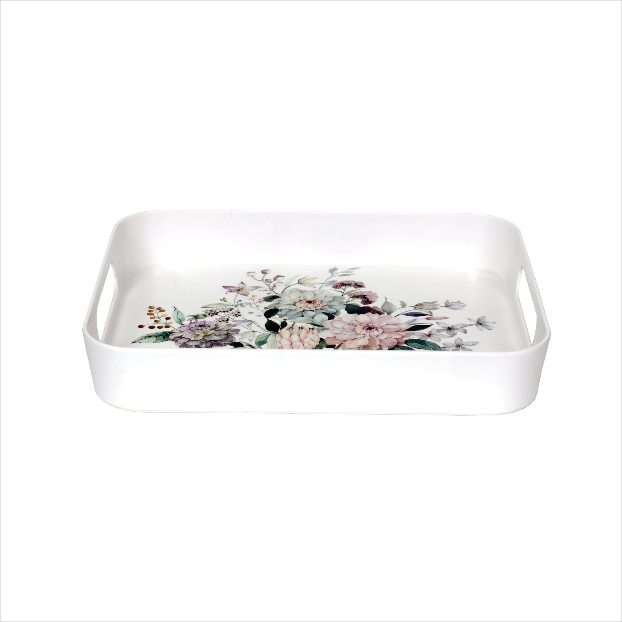 Stehlen 100% Pure Melamine Block Tray, Dishwasher Safe, Heat Resistant Upto 140 Degrees, Break Resistant, FDA Approved, Elegant, Durable, and Versatile for Every Occasion - Royal Bud