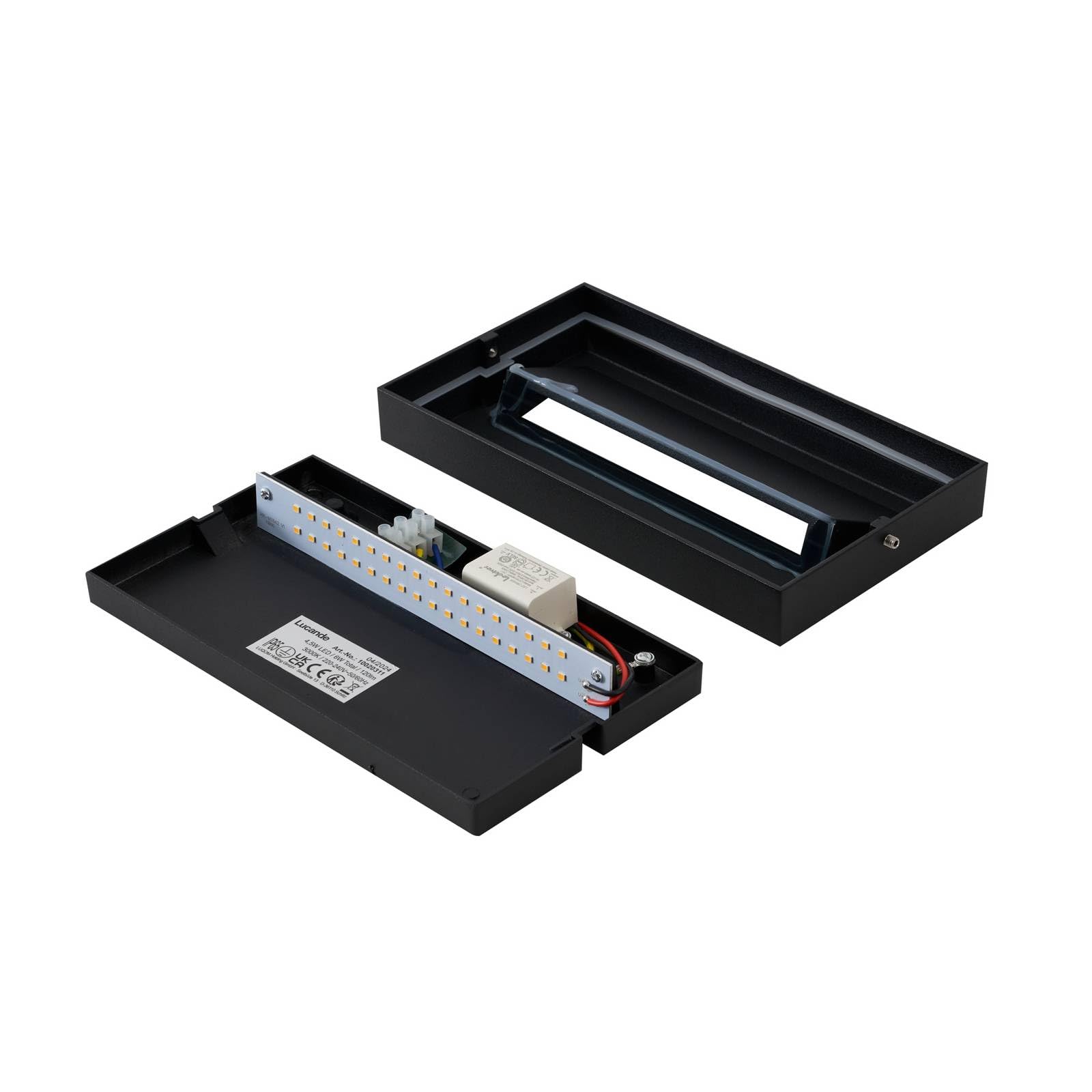 Lucande LED Applique Exterieur Weno (Moderne) en Noir Aluminium (1 lampe,à), Murale Luminaire Lampe Jardin Eclairage d’exterieur