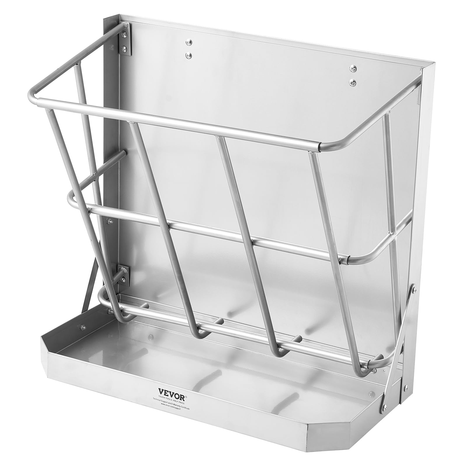 VEVOR Heuraufe Vieh 610 x 297 x 584 mm 2-in-1-Futterautomat für Heu & Getreide Wandraufe mit Futterschale Futtertrog für Ziegen aus Stahl