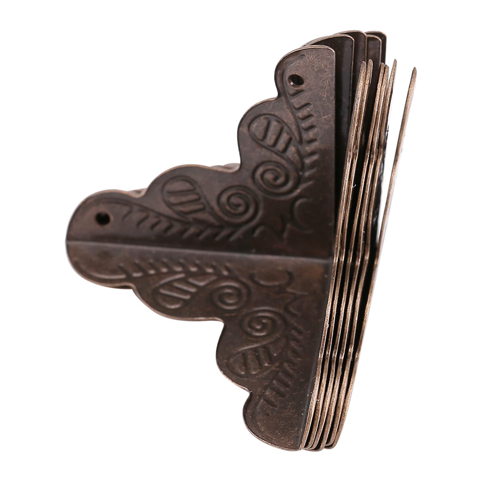 Angolari Metallo per Legno, Fydun 12 Pezzi Protezione Angolare Metallo Protezioni per Angoli in Ferro per Scatole Regalo Decorazioni Angolari per Tavolo, Casse di Legno, Scatola di Gioielli (Bronzo)