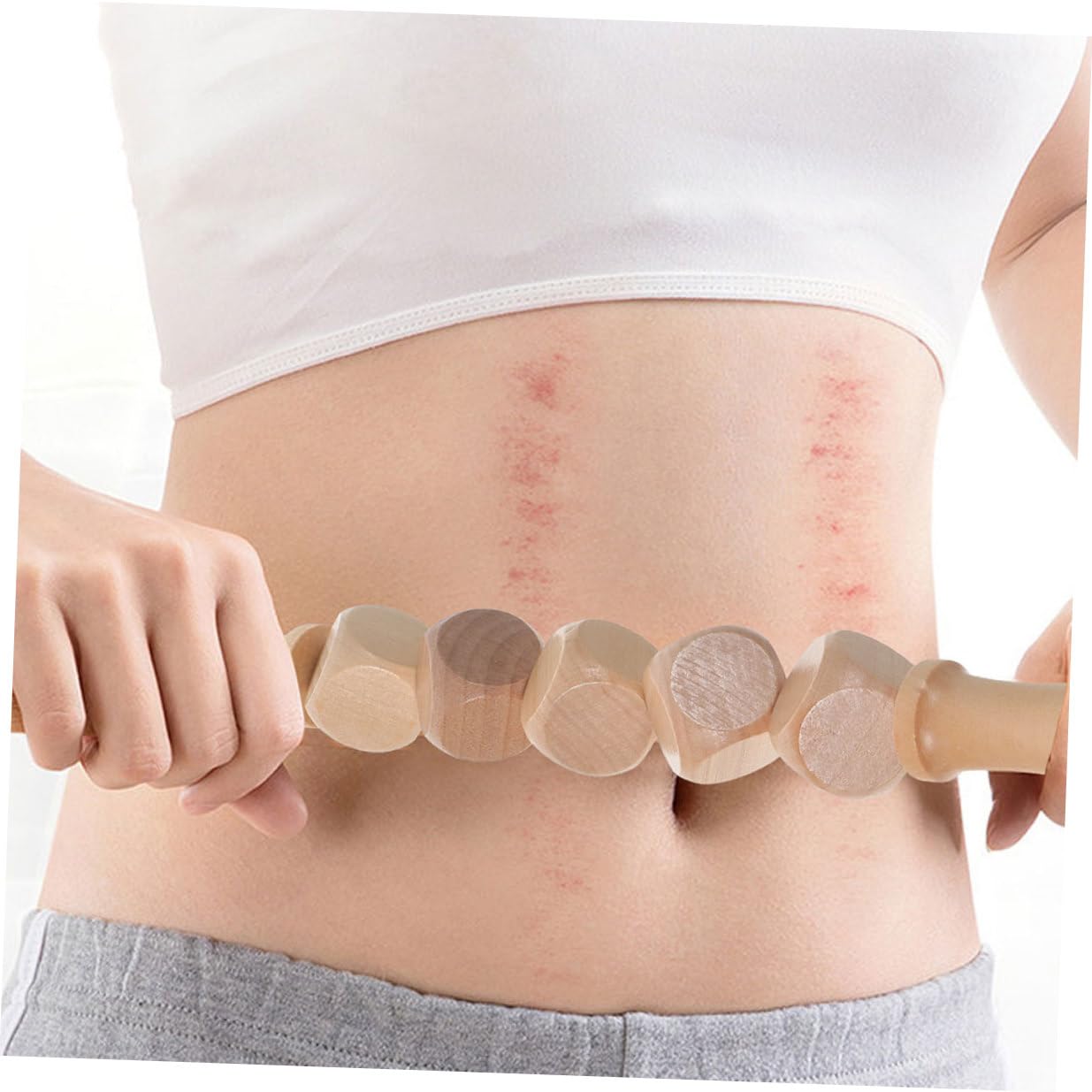 Abaodam Massaggiatore Per Corpo in Legno 11.8" Bastone Manuale Per Massaggio Muscolare e Anticellulite Uso Domestico Per Relax e Sollievo Da Tensione