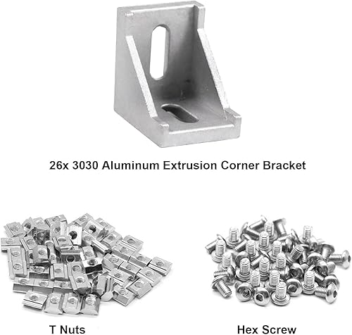 Miniatura 341 de 10 unids 2020 placa de extrusión de aluminio conector esquina L soporte 8020 V ranura hardware ranura T accesorios con tuercas en T y tornillos