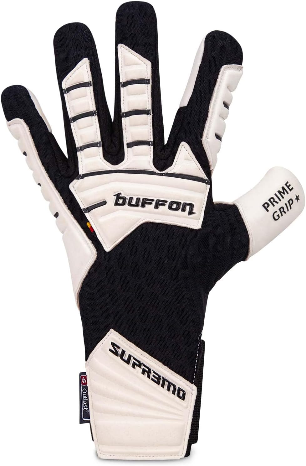 Buffon Supremo 3 Professional Goalkeeper Gloves – Unisex Hybrid Roll-Negative Cut, 3.5 mm German Latex Prime Grip Palm, Outlast® Temperature-Regulating Backhand, Punching Zone & Extended Palm
