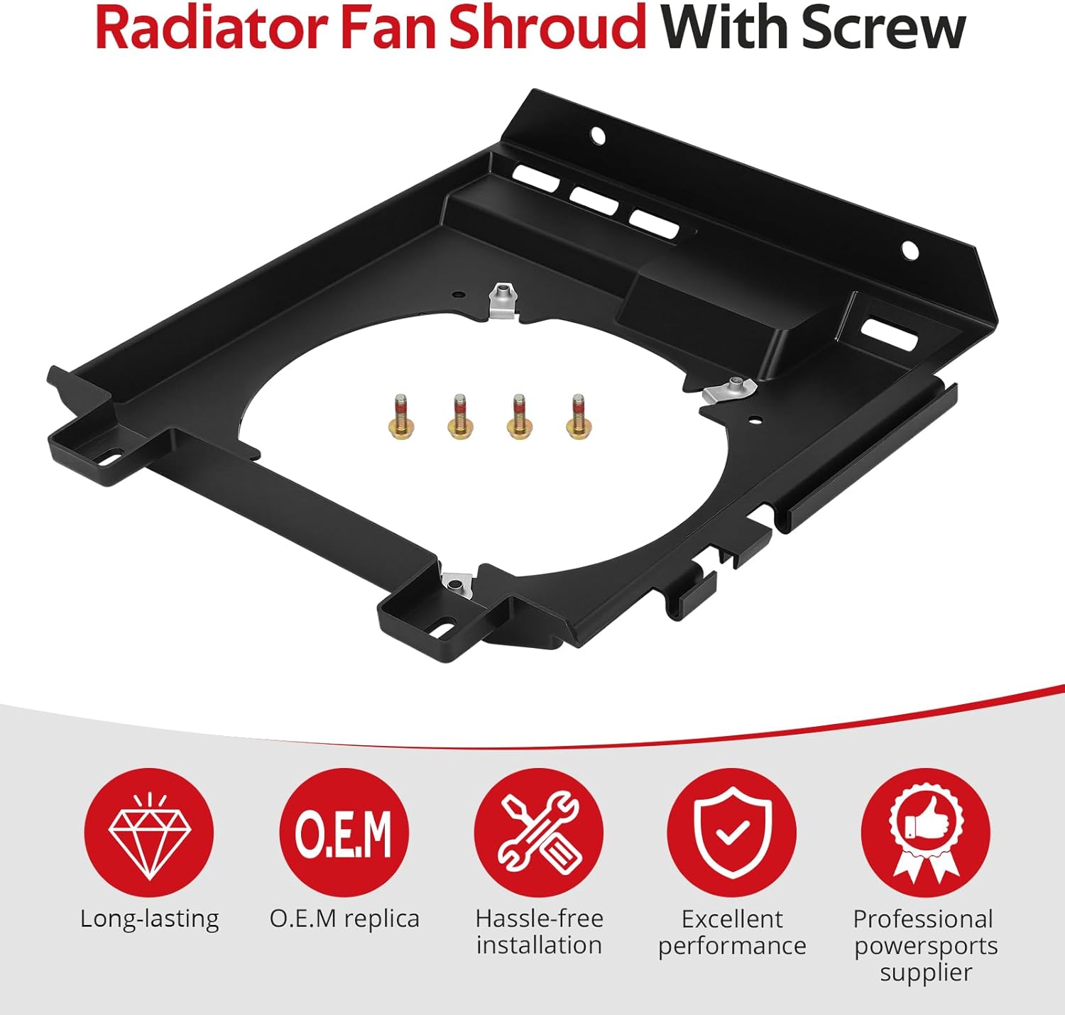 JAVIK Radiator Fan Shroud With 4 Pcs Screw For Polaris Sportsman Magnum Diese-l Worker Xpedition 400 425 455 500 2000-2008 O.E.M# 5433059