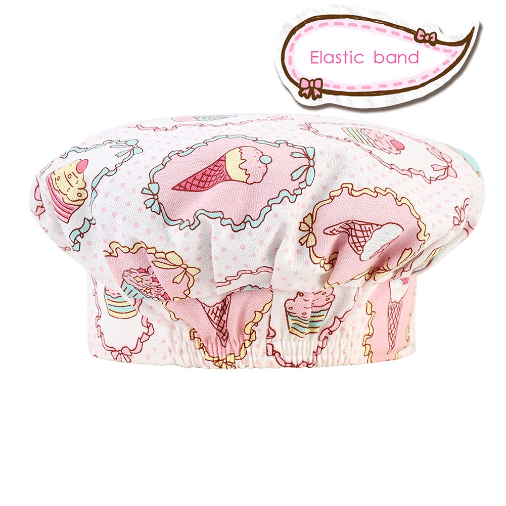 Juego de delantal y sombrero de chef para niños, delantales de algodón para niños con bolsillo, para niñas y niños