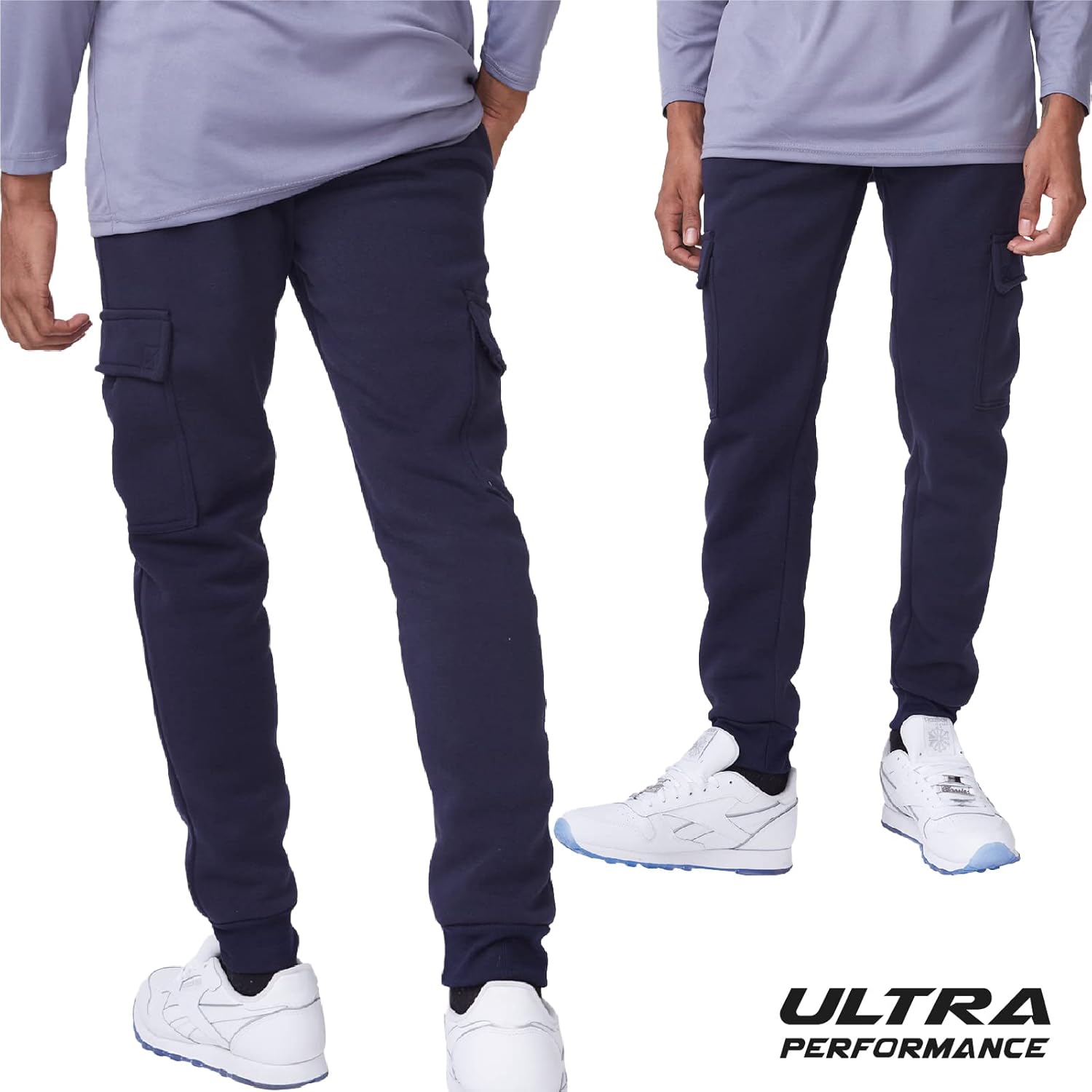 Ultra Performance 3 Pack Mens Sweatpants, Fleece Cargo Joggers for Men with Pockets - Image 2