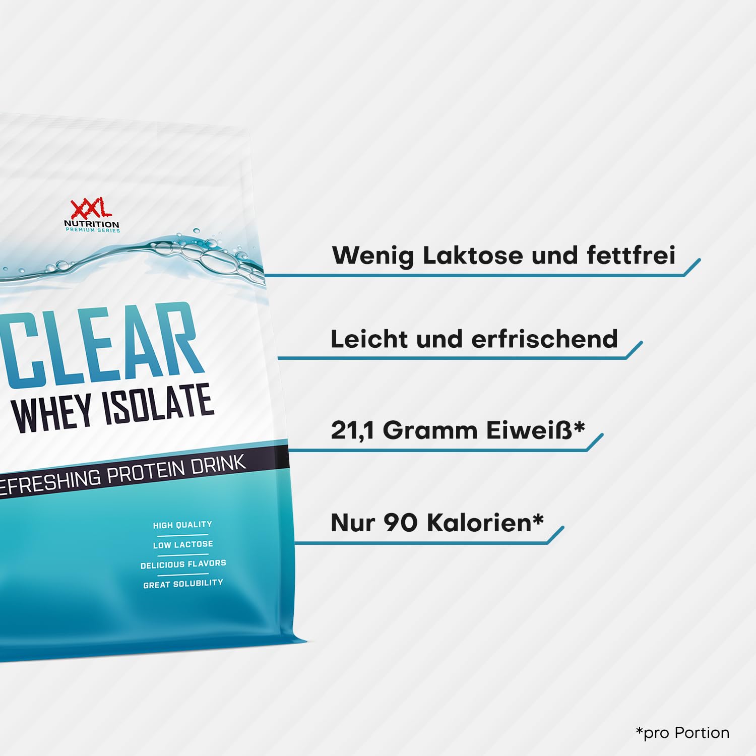 XXL Nutrition - Clear Whey Isolate - Protein Limo, Protein Isolat - Ice Tea Peach - 1000 Gramm