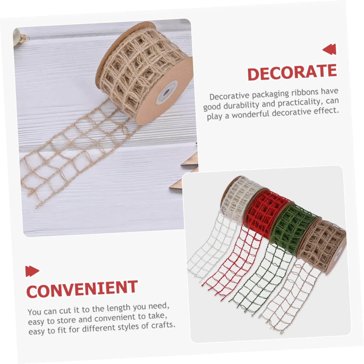TEHAUX 3stücke Mesh-burlap-dekorationsband Mit Lagig Für -projekte Geschenkverpackung Hochzeits Und Weihnachtsdekorationen Rustikale Bastelideen