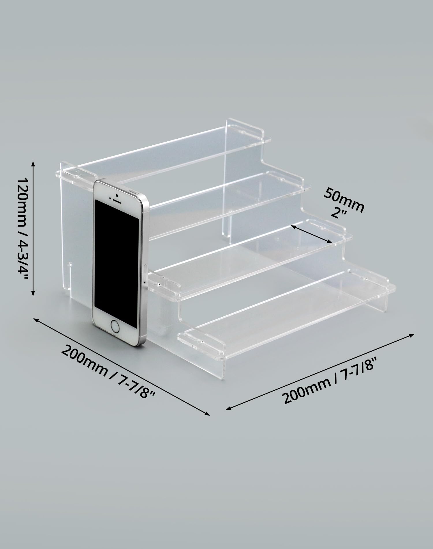 ARJDXDP 5 Niveaus Transparante Display Stands, Acryl riser display plank staan, Trede Plinten Voor Sieraden, Verkoop, Figuren, Cupcakes en Desserts (40 x 32 x 25 cm