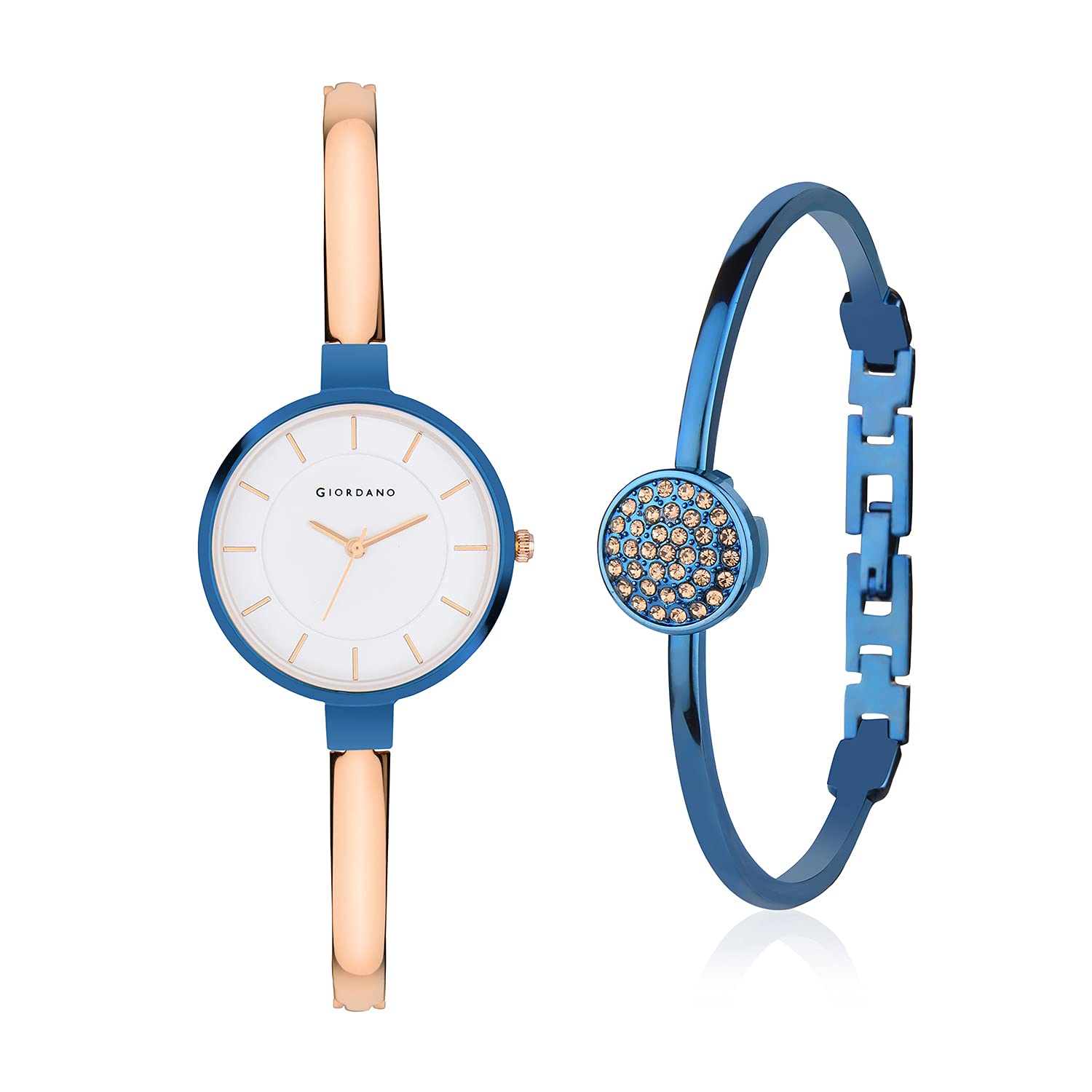 Giordano Womens Bangle Style Metal Strap, with Addiotional Metal Bracelet Watch Model GD4052-11 (B092W4CSND) Amazon Price History, Amazon Price Tracker