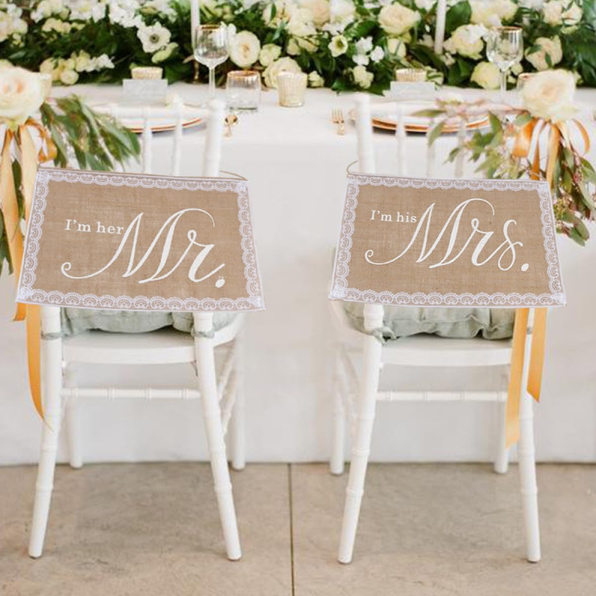 Cabilock 4 Sätze Hochzeit Reserviertes Zeichen Zeremonie Aufkleber Braut- Dekorationen Party Mich Verheiratet Braut Knopflöcher Hochzeitsschilder Für Den Empfang Zu Flachs 2 Stück * 4