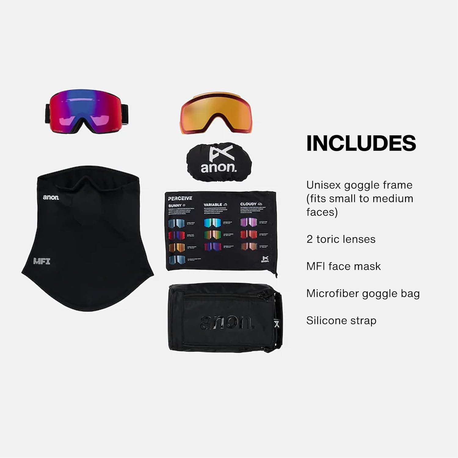 Anon M5S Goggles + Bonus Lens + MFI Face Mask
