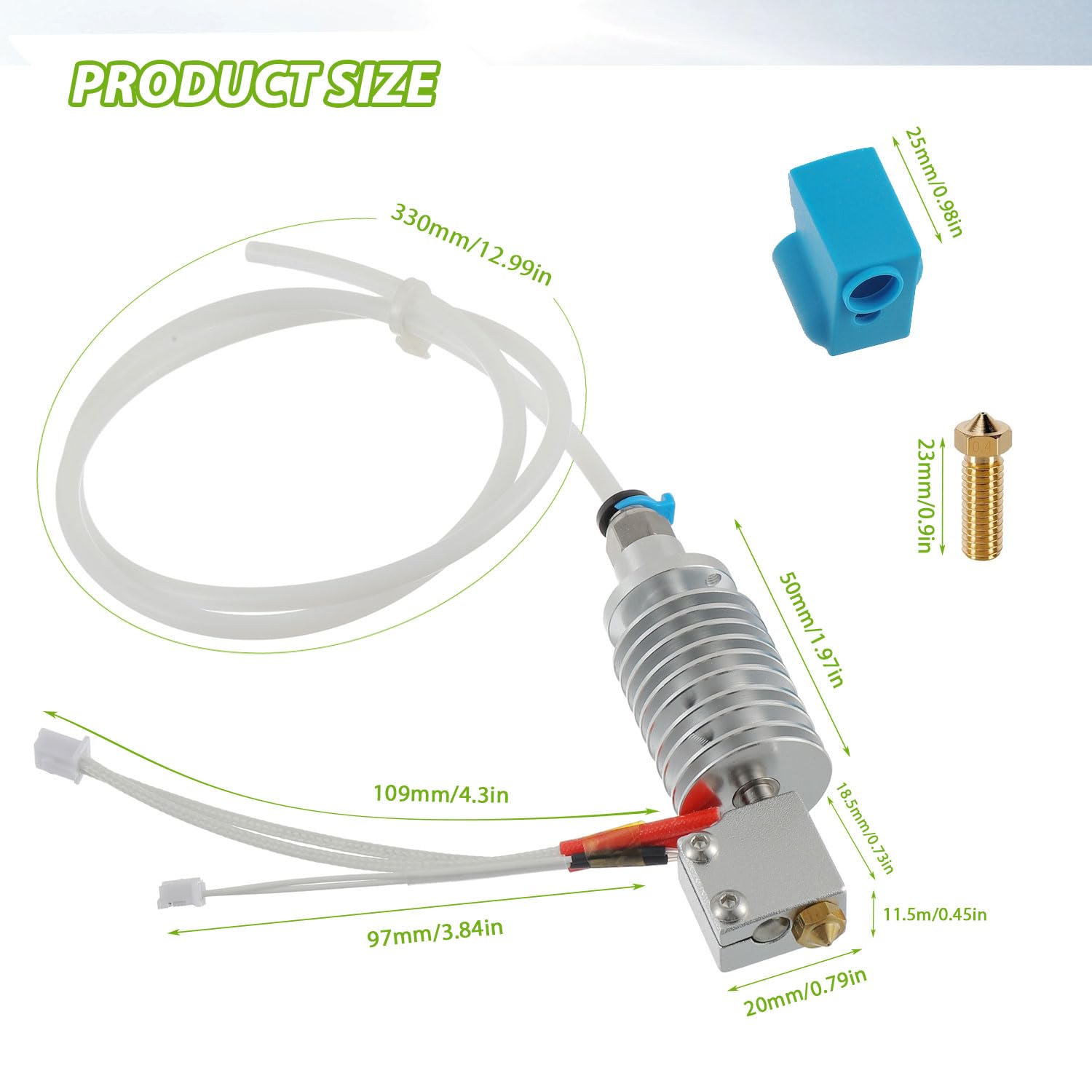Zestaw hotend Vyper drukarka 3D z 1 silikonowymi skarpetami i 2 dyszami 0,4 mm do Vyper, Kobra Max, Kobra Plus