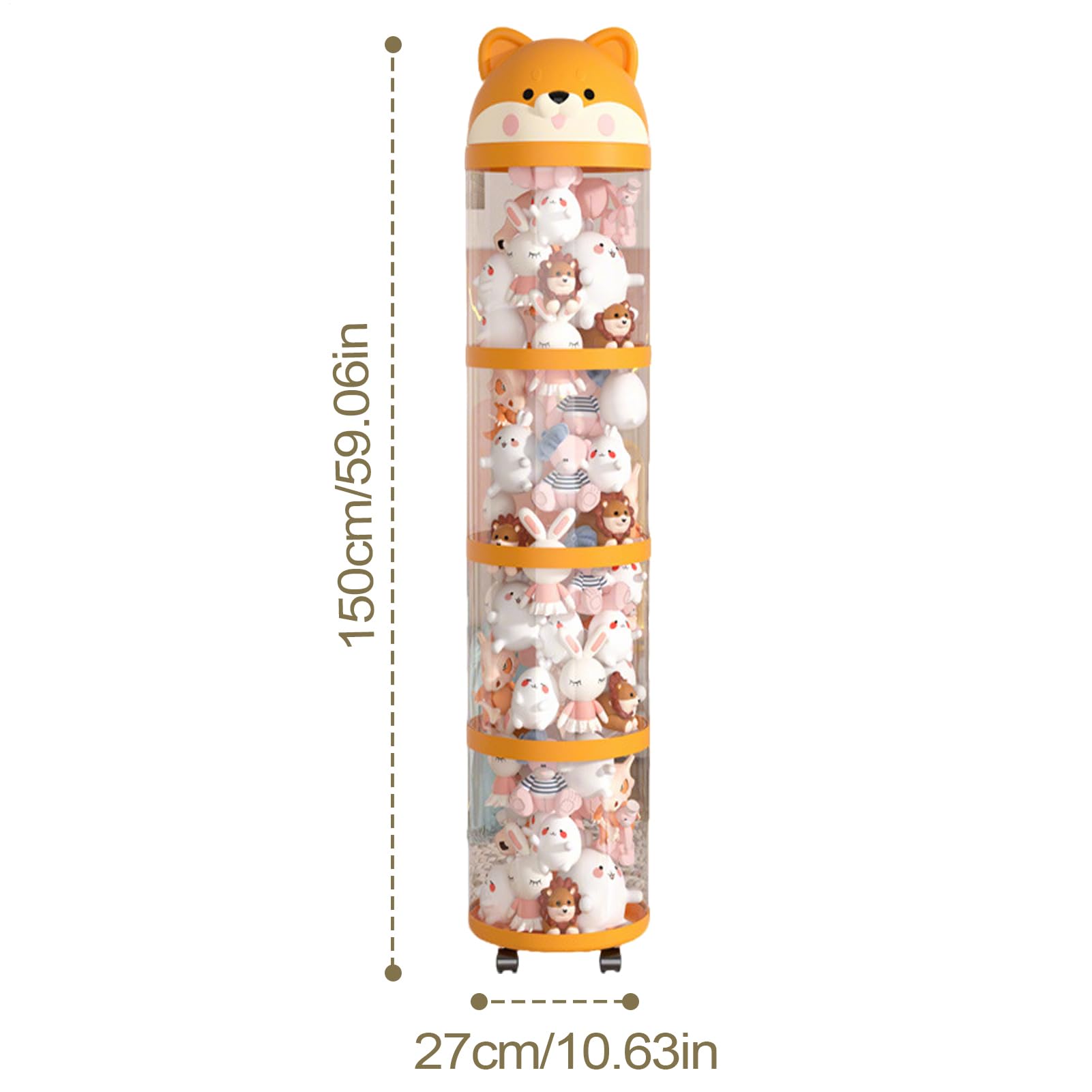 Porta Giocattoli di Peluche - Contenitore Tubolare per Giocattoli di Peluche - Contenitore Trasparente Porta Pupazzi Capienza Decorazione per Camera Bimbi Asilo