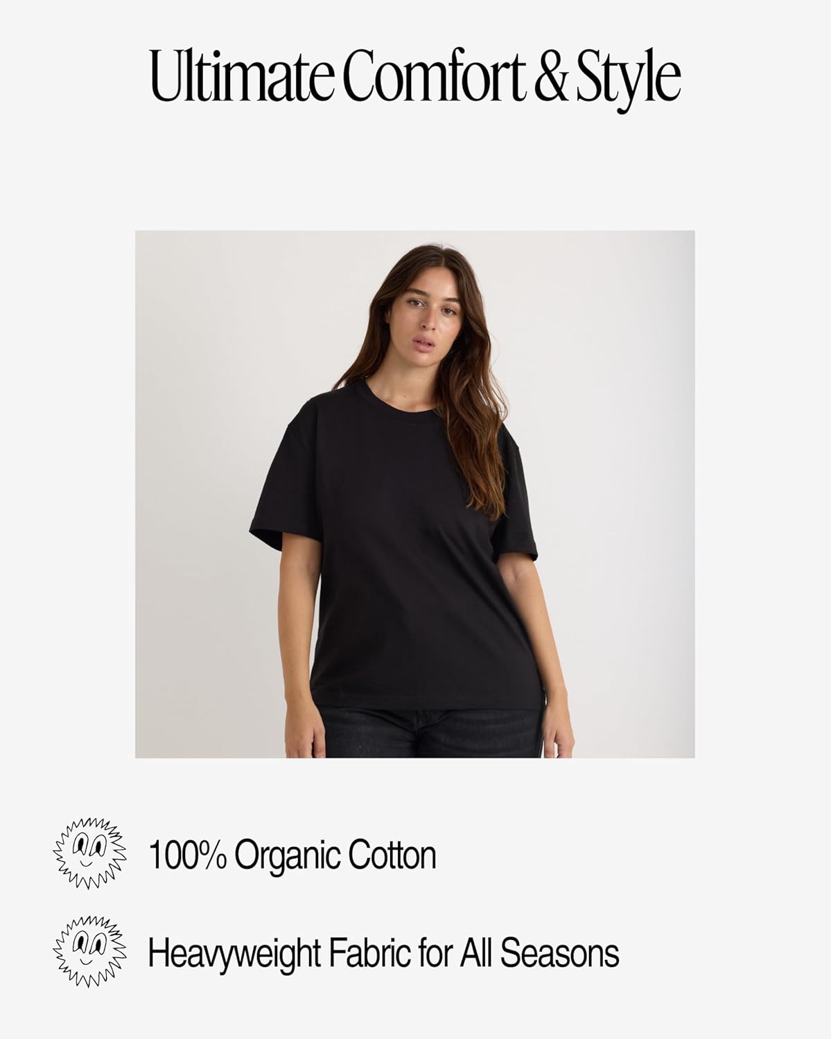 Organic Basics Womens True Heavy Cotton Boxy Short Sleeve Tee Shirt - Image 4