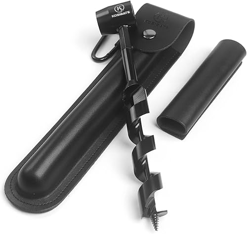 Kosbate Bushcraft Gear, llave de taladro manual para facilitar la perforación de madera, llave de colonos y herramientas de bushcraft, perfectas