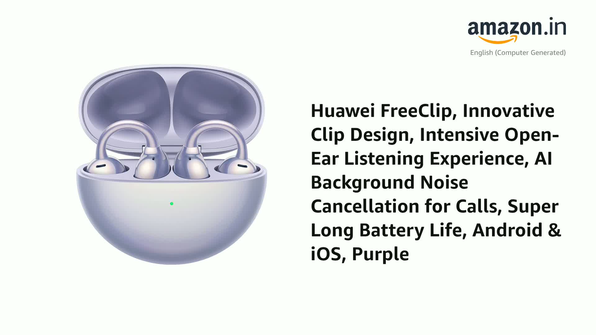 Huawei FreeClip, Innovative Clip Design, Intensive Open-Ear