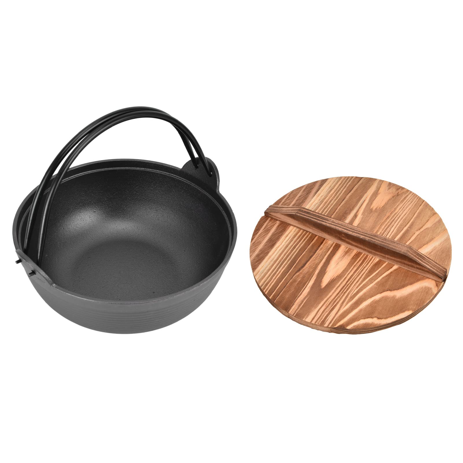 Akozon Pot Japonais Sukiyaki de 9,8 Pouces en Fonte Antiadhésive avec