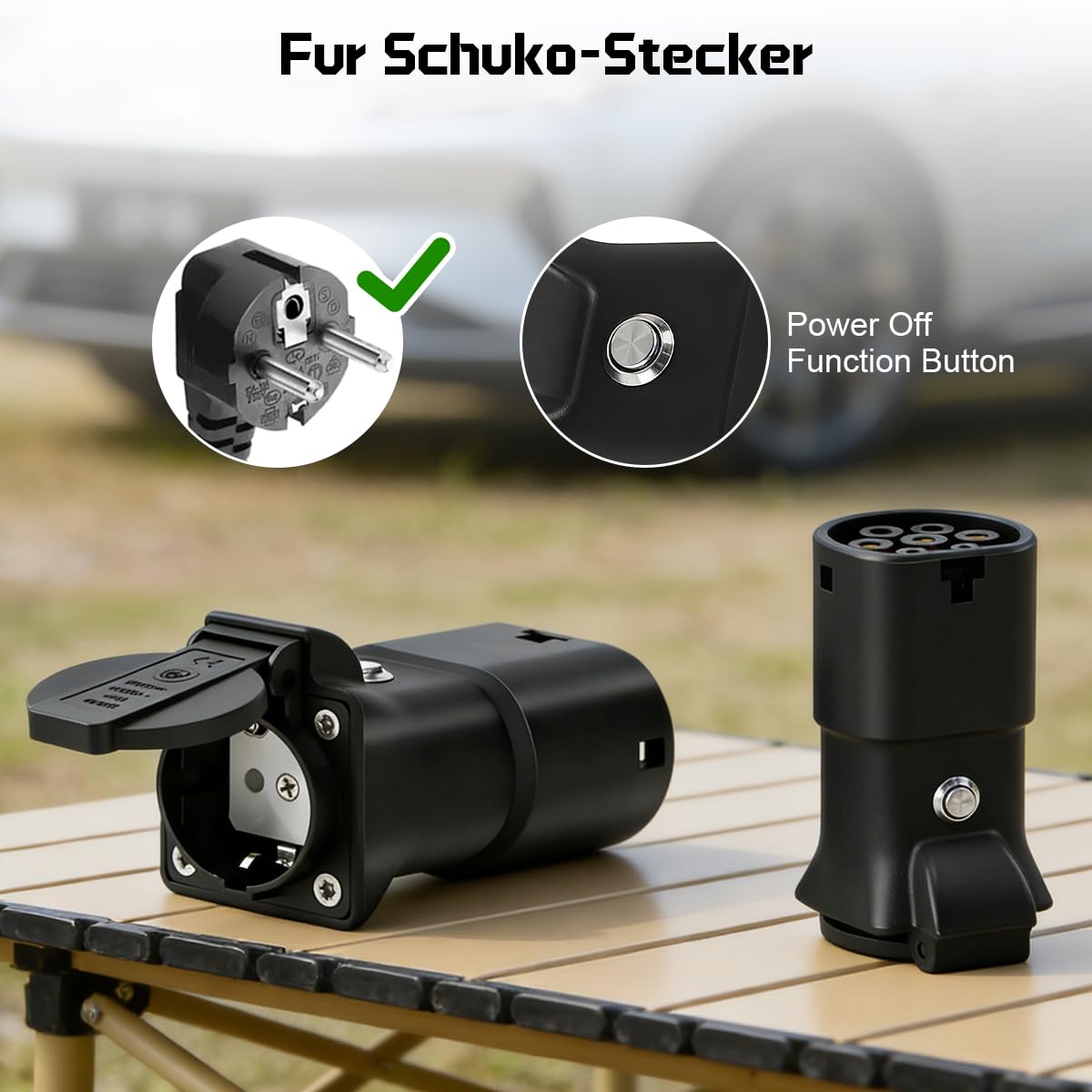 3,5 kW Adaptador V2L Compatible con XPENG G6, G9 y P7 Vehículos Eléctricos | De Tipo 2 a Schuko Adaptador Vehicle-to-Load, Para Vehículos Eléctricos Compatibles con la Funcionalidad V2L, 16 A, 250 V