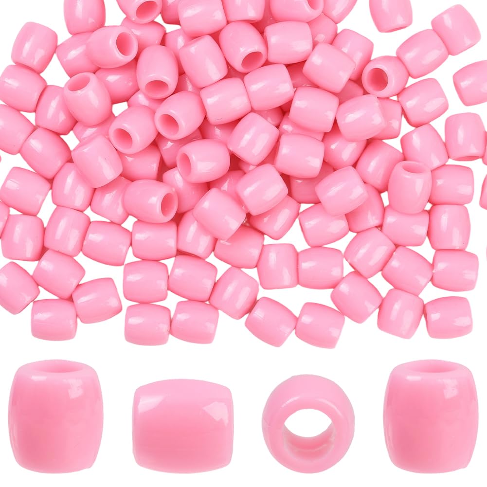 SUNNYCLUE 1 Box 120Pcs Pink Loc Beads Hair Dreadlock Beads Plastic Sweet Cute with 6.5mm Hole European Focal Braid Decoration Loose Spacers for Hair Accessories Jewellery Making DIY Decor Crafts โ image 1