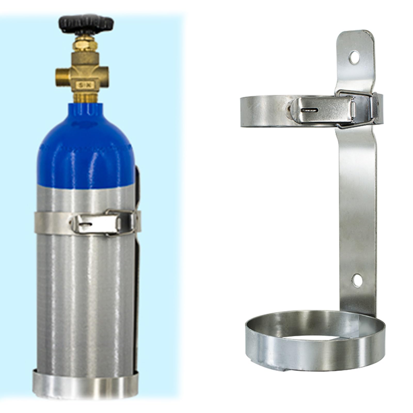 Soporte para bombonas de gas Soporte para tanque de oxígeno para montaje en piso, estante para cilindros de gas para tanques de tamaño E/ D/ C/M9, soporte pequeño para portador de oxígeno para el hoga