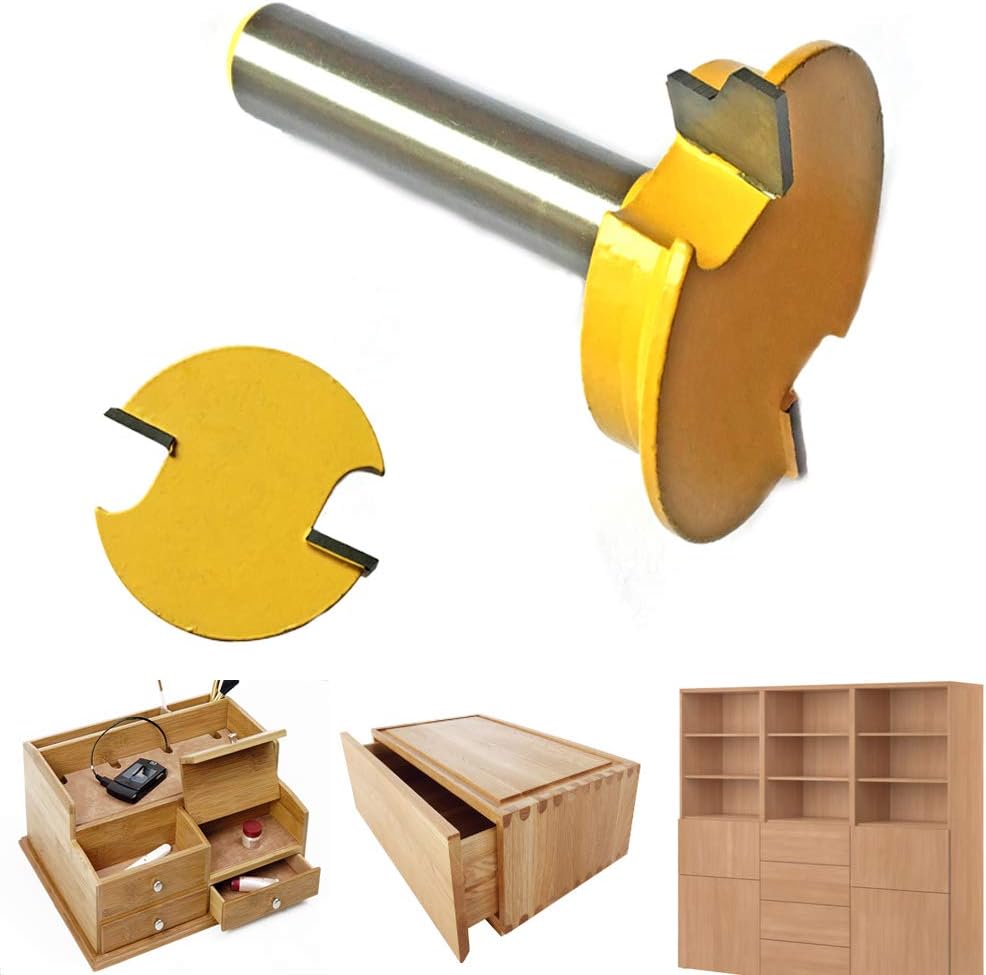 1/2-Inch Shank Drawer Lock Bit Drawer Front Joint Router Bit Reversible Woodworking Milling Cutter