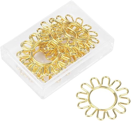 YDHOITE ひまわり形ペーパークリップ しおり マーキング 書類 整理 クリップ 文房具 学校 オフィス用品 10個