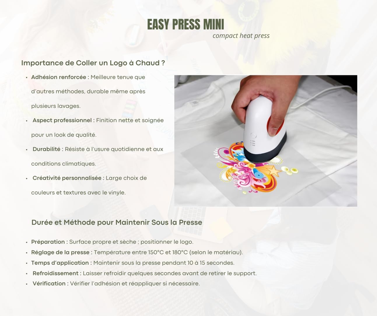 Mini Prensa Térmica Wellkitch – Multiusos: Vinilo Textil, Sublimación, Abalorios, Bordado – Ligera Y Segura (Gris)