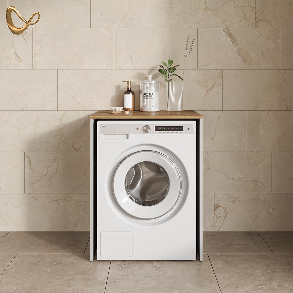 Livinity Mobile lavatrice Paolina, Bianco/Artisan, 68 x 88.2 cm