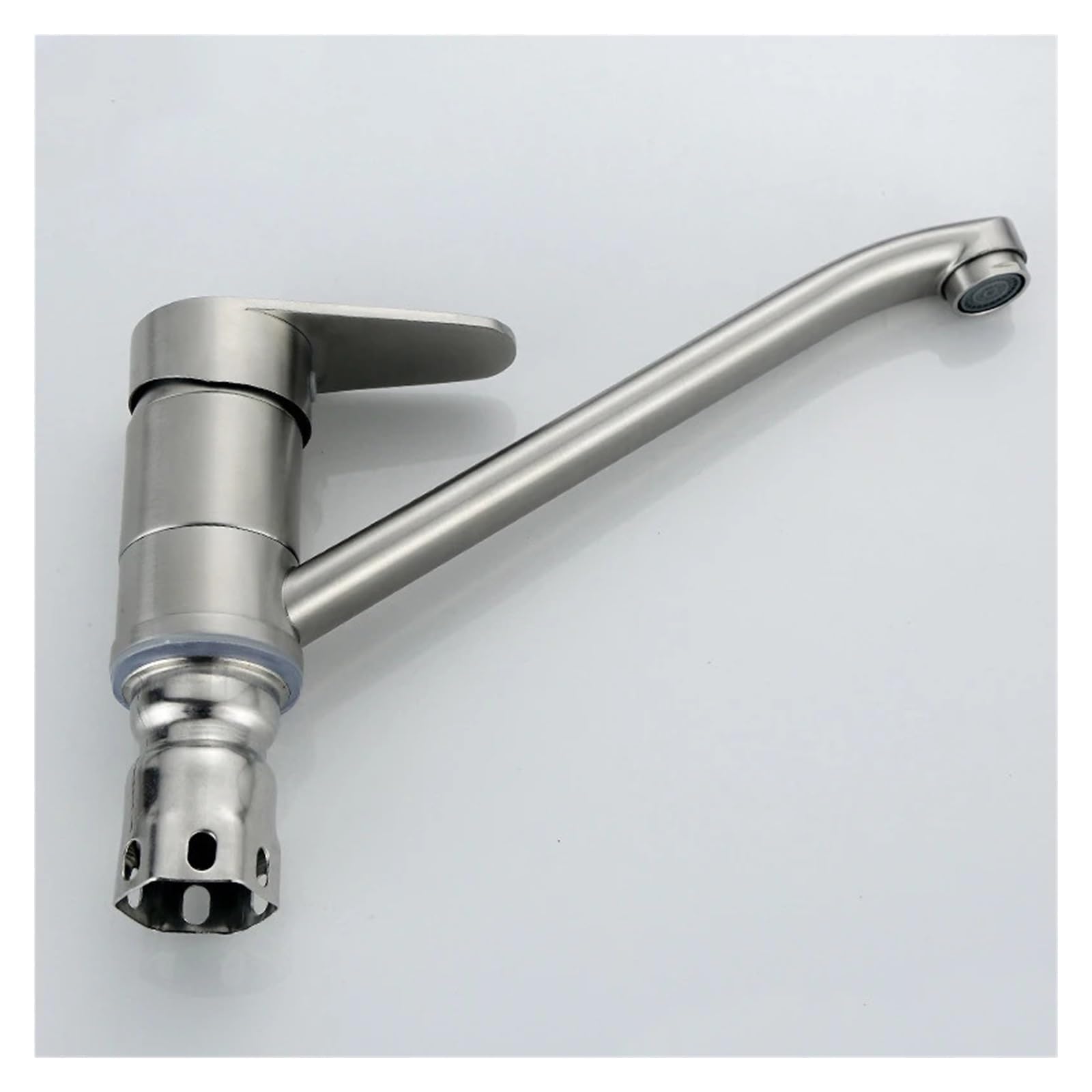 Grifo de cocina monomando de acero inoxidable cepillado para fregadero