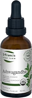 St. Francis Herb Farm Ashwagandha Tincture | Supplement for Stress Relief | Reduces Mental and Physical Fatigue | Anti-inflammatory | Gluten-Free | Organic | Non-GMO | 50mL