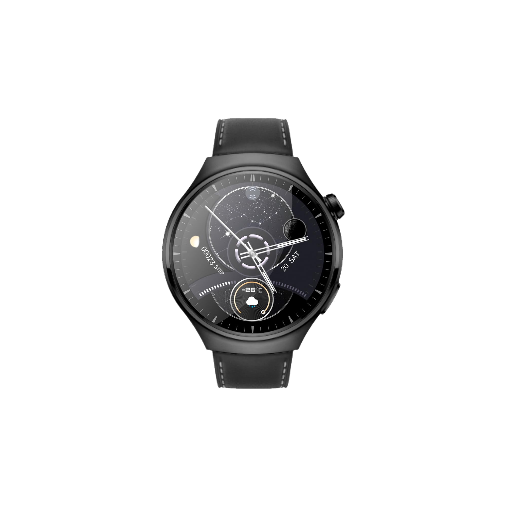 Sunix Amoled Ekran Deri ve Metal Çift Kordonlu 46mm Akıllı Saat WT4 PRO Siyah