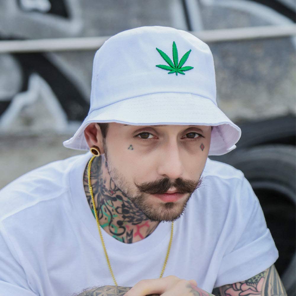 Cappello Da Pescatore Unisex Con Foglia Di Marijuana - Originale YUHOOE In Cotone, Leggero E Reversibile, Perfetto Per L'Estate