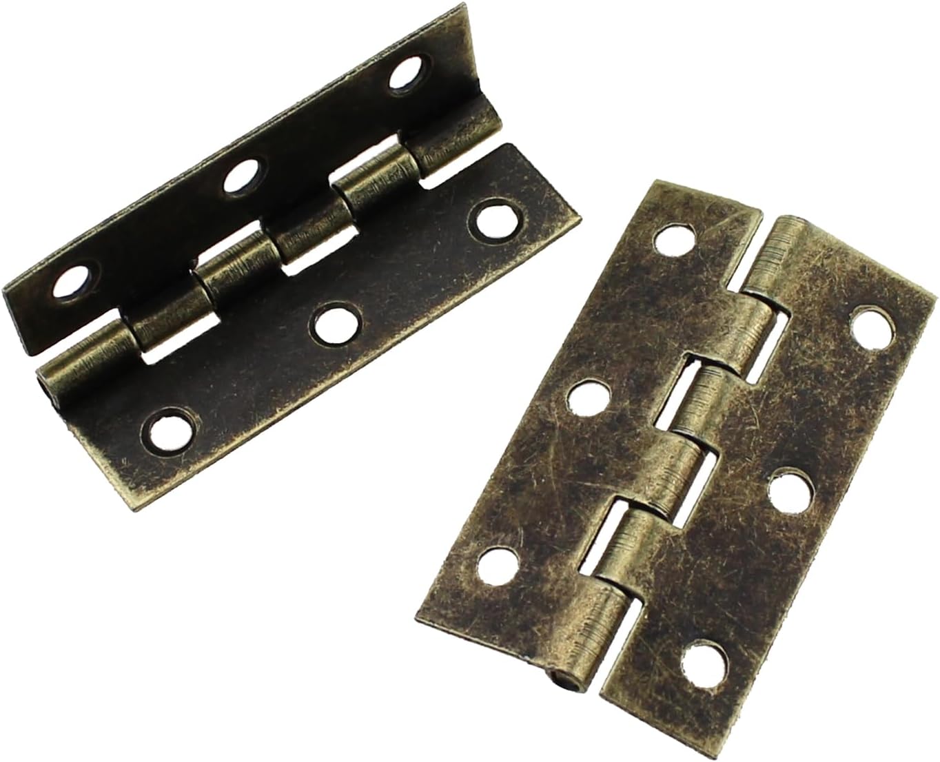 RLECS 8PCS Antique Bronze Hinges 2 Inch 6 Holes Antique Wood Box Hinge Metal Folding Butt Hinge with Screws Suitable for Door Window Cupboard Wardrobes Cabinet Toolbox