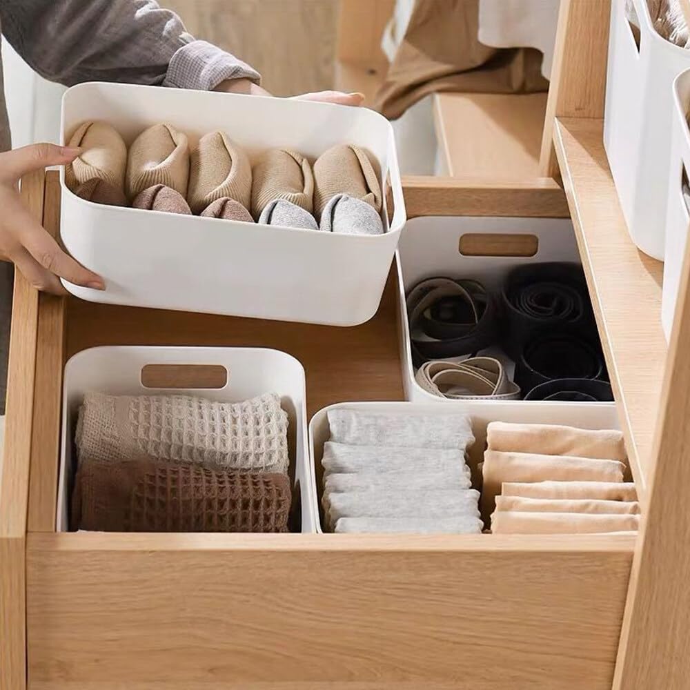 FYting Set of 7 Plastic Storage Boxes, 25CM Office & Home Kitchen Tidy Organiser, Studio Storage Baskets - Image 3