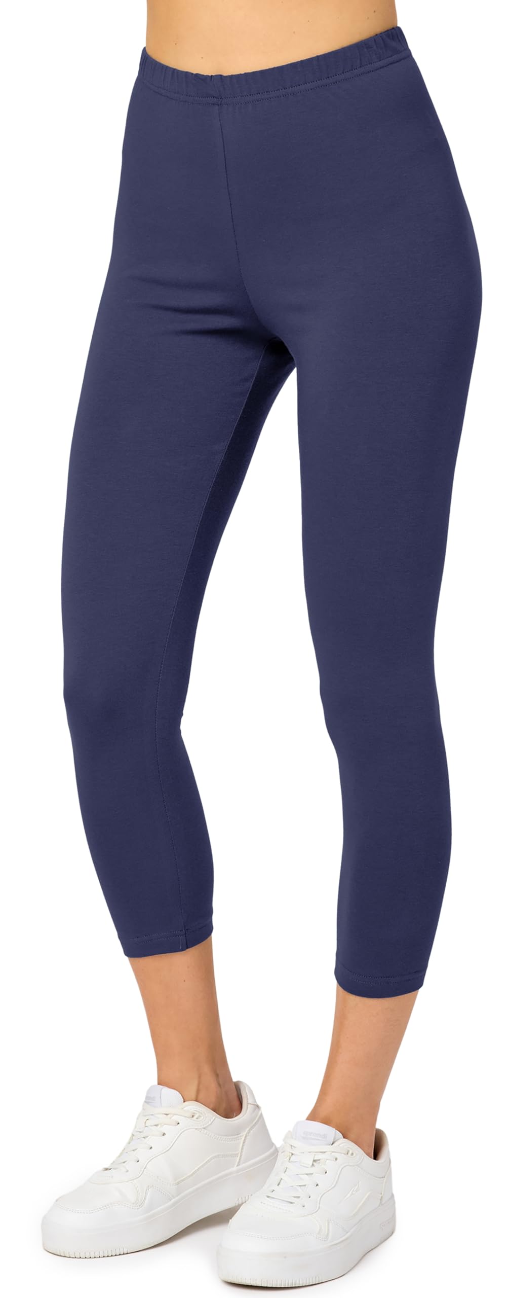 Merry Style Leggings Donna 3/4 Pantaloni Capri Morbidi e Confortevoli Leggins Donna in Cotone Traspirante Elastici e Delicati sulla Pelle Sensibile MS10-199