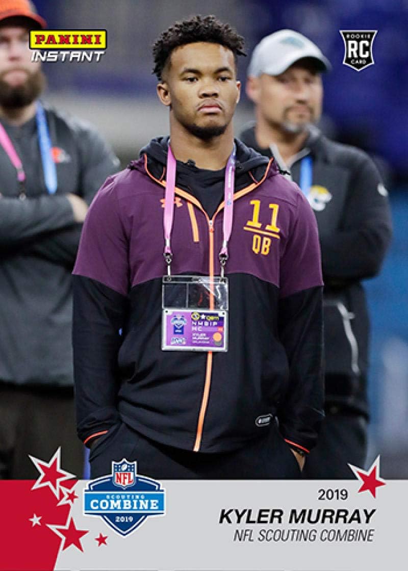 2019 Panini Instant NFL Scouting Combine Football #1 Kyler Murray Print Run 428 First Panini Rookie RC Card
