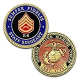 Marine Corps E6 Challenge Coin! USMC SSgt Rank Military Coin. Staff Sergeant Challenge Coin! Designed by Marines for Marines - Officially Licensed Product!
