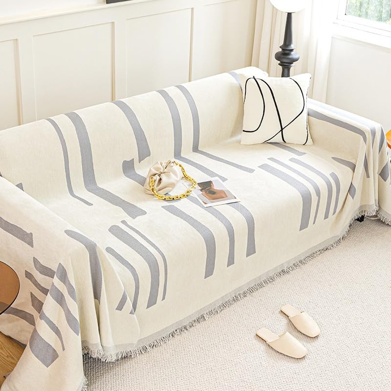 Housse de canapé en chenille 1-3 places lavable pour protection canapé d'angle en L