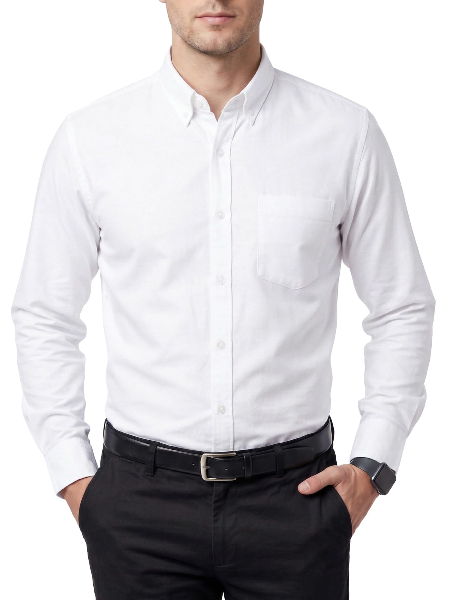 Cotton King Mens 100 Cotton Oxford Shirt Long Sleeve Dress Shirts for Men Button Down Work Casual Shirt