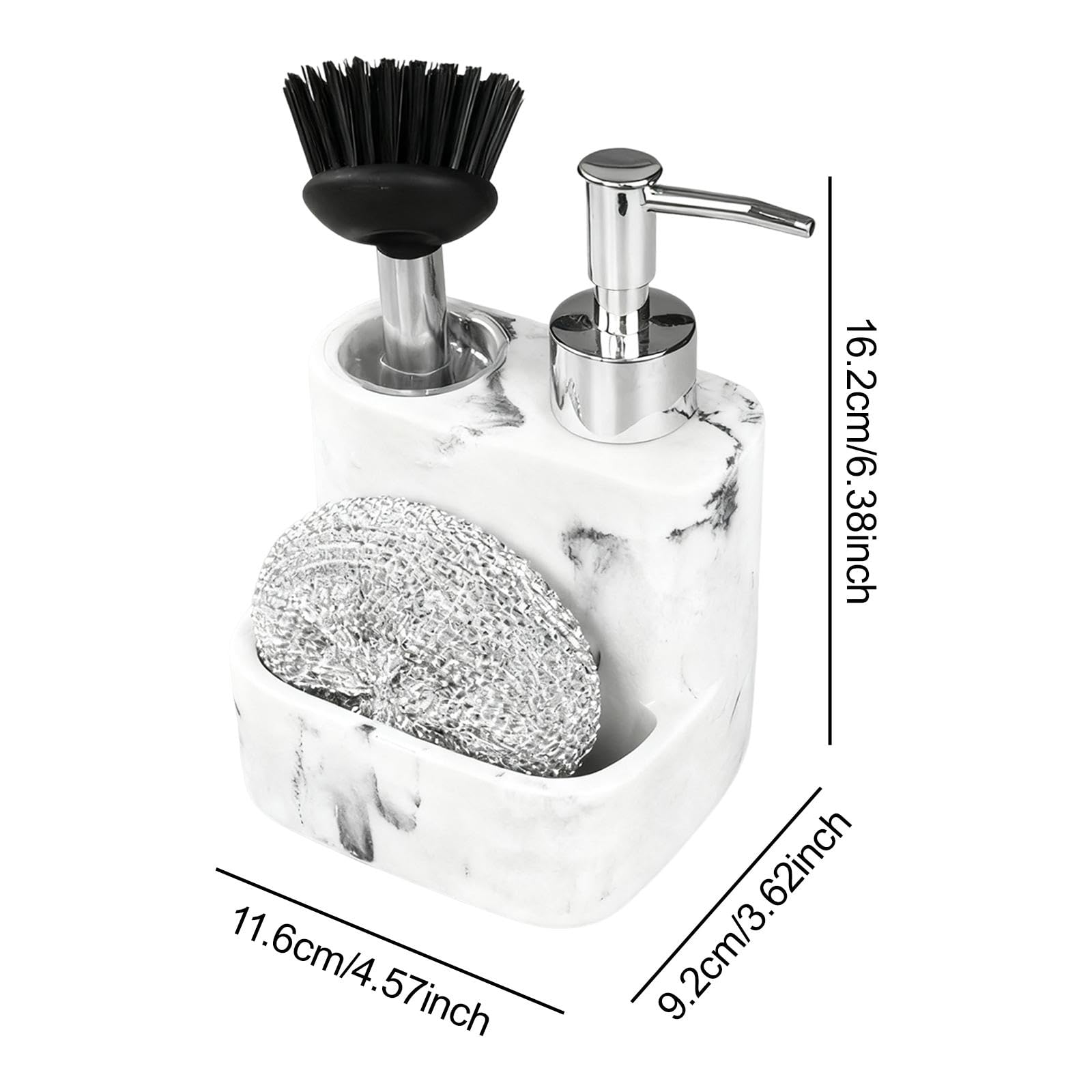 Dispenser per detersivo per Piatti 3 in 1, Contenitore con Pompa a Pressione, Pratico, Facile da Usare, Accessorio Multiuso, Gadget da Cucina compatti
