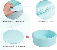 Vista 4 de TRENDBOX Piscina de espuma de memoria redonda para interior (SIN bolas) para niños pequeños - Azul claro
