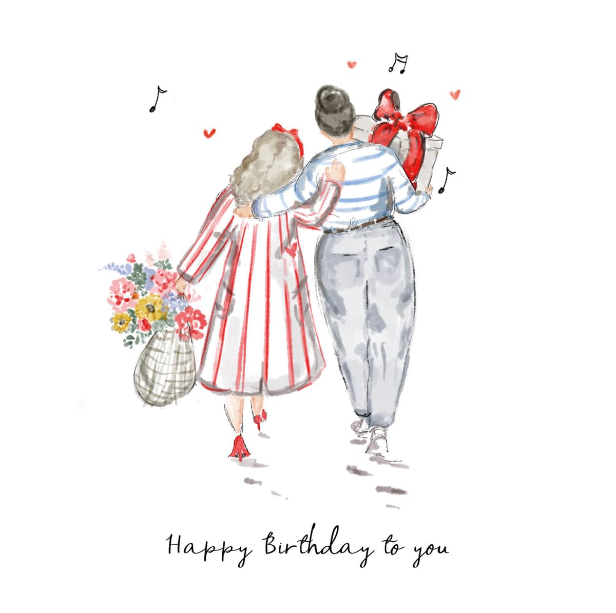 Lucy Claire Illustrations Birthday Greetings Card, Happy Birthday To You, Cute Illustrated Greeting Card For Her, Friend, Sister