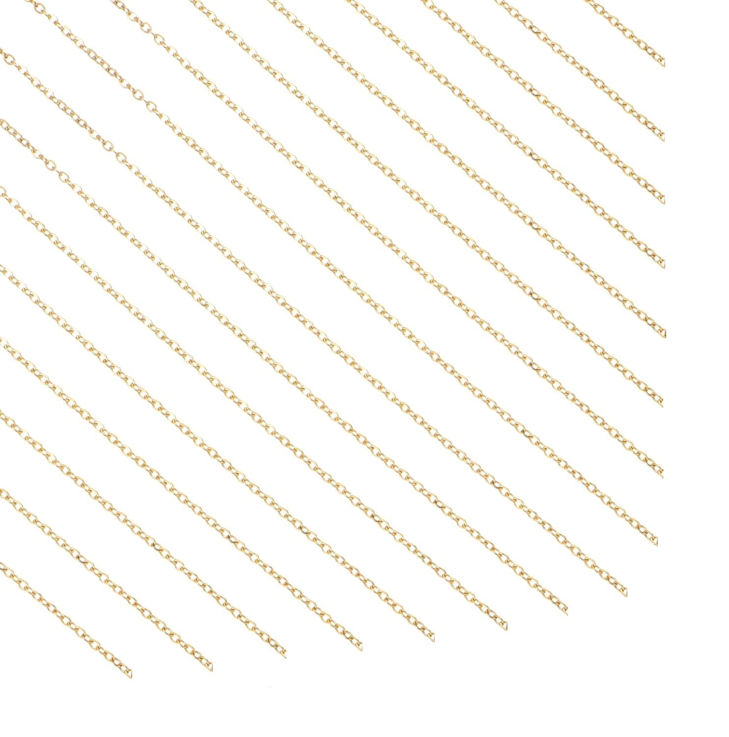 Kwizy Jewellery Necklace Making Chain for Craft and DIY Making Purpose Golden (1MM, 10 Pieces)