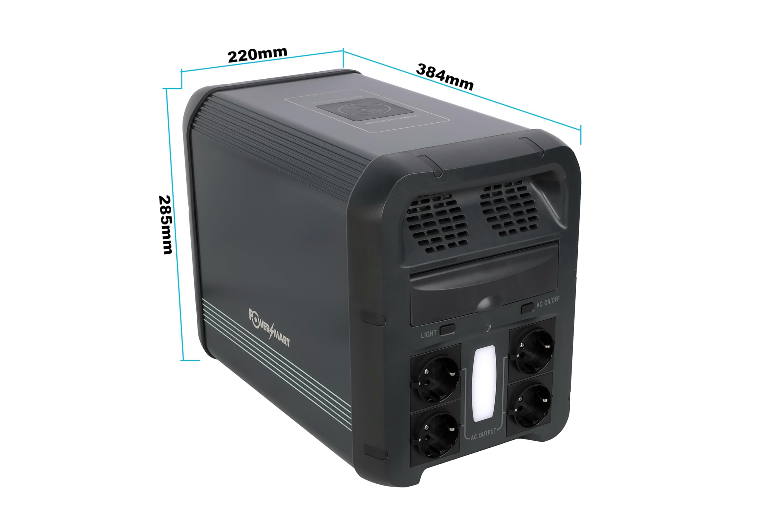 PowerSmart Przenośna stacja zasilająca 2160 Wh, LiFePO4, 2200 W (4400 W Peak) generator solarny, awaryjna moc do domu, na kemping i motorhome travel, zasilanie off-grid