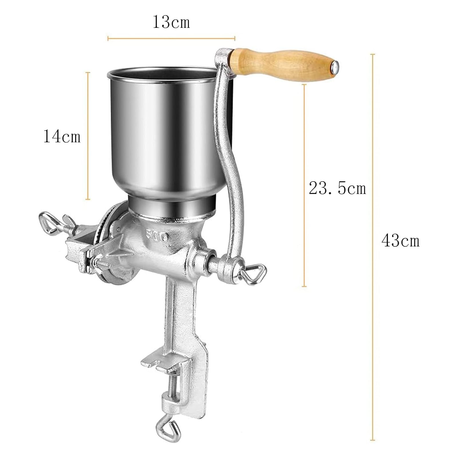 Broyeur À Grains Manuel, Broyeur Électrique, Machine À Poudre En Acier Inoxydable Avec Grande Trémie, Épices, Céréales, Assaisonnements, Grains De Café